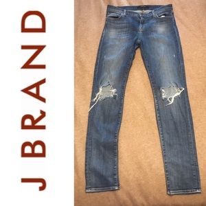 J Brand Frayed Distressed Skinny Jeans